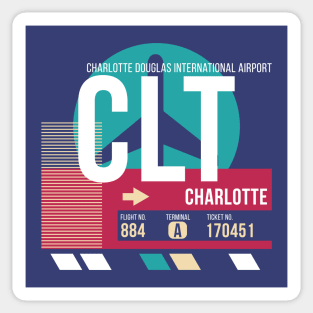 Charlotte, North Carolina (CLT) Airport Code Baggage Tag E Sticker